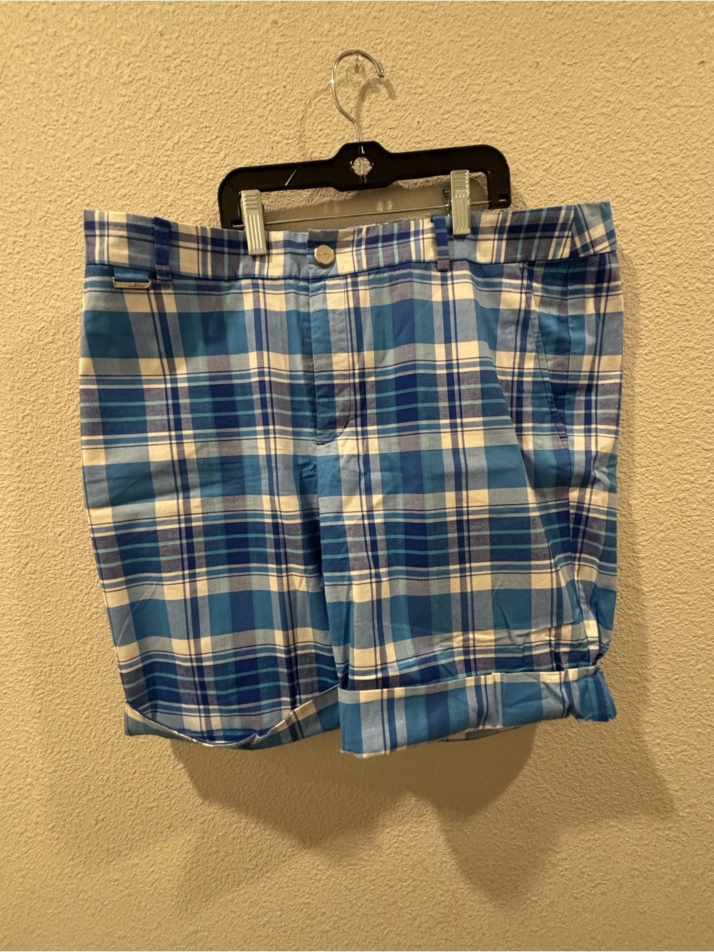 Lauren Ralph Lauren Blue and White Plaid Bermuda Shorts